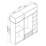Hanah home Ormar Kale-3930, 225x255x52 cm, Bijeli | Eponuda.ba
