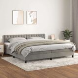  Box spring postelja z vzmetnico svetlo siva 200x200 cm žamet, (20790987) Cene