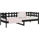  Dnevna postelja črna 90x190 cm trdna borovina, (20723893) | Shoptok.si