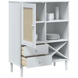  Komoda - Predalnik SENJA videz ratana bela 90x40x112 cm trdna borovina, (21719923) | Shoptok.si