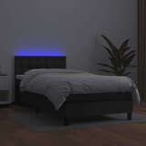  Box spring postelja z vzmetnico LED črn 100x200 cm umetno usnje, (20726460) | Shoptok.si