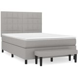  Krevet s oprugama i madracem svjetlosivi 140x190 cm od tkanine | shoptok.hr