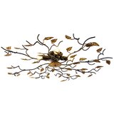 QAZQA Vintage stropna svetilka črna z zlatom 80 cm 4 lučke - Foglie | Shoptok.si