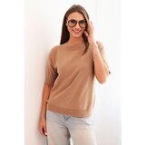 Kesi Włoski Women's viscose short-sleeve sweater camel Cene