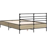  Okvir za krevet boja hrasta 120x190cm konstruirano drvo i metal | shoptok.hr