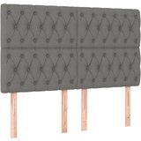 vidaXL LED posteljno vzglavje temno sivo 160x7x118/128 cm blago | Shoptok.si