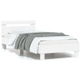 Maison Chic Posteljni okvir - Enojna postelja - Postelja za odrasle z vzglavjem in LED lučkami bela 75x190 cm-J16136, (21775859) | Shoptok.si