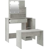  Set toaletnog stolića LED siva bojabetona od konstruiranog drva 60 x 40 x 140 cm | shoptok.hr