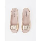 GOODIN Golden sandals on a low wedge | Shoptok.si