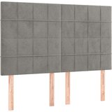  Posteljno vzglavje svetlo sivo 144x5x118/128 cm žamet, (20932848) | Shoptok.si
