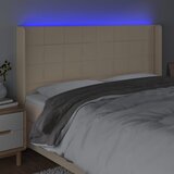  LED uzglavlje krem 183 x 16 x 118/128 cm od tkanine | shoptok.hr