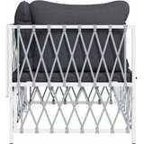  Kutna vrtna sofa od tkane tkanine s jastucima bijela | shoptok.hr