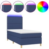 Maison Chic Box spring postelja - Vzmetna postelja z vzmetnico LED modra 80x200 cm blago SL15343, (21895857) Cene