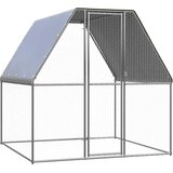  Kavez za kokoši srebrno-sivi 2 x 2 x 2 m od pocinčanog čelika | shoptok.hr
