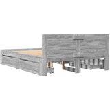 vidaXL Posteljni okvir z vzglavjem siva sonoma 140x200 cm inž. les | Shoptok.si