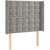  Uzglavlje s ušima svjetlosivo 83x16x118/128 cm baršunasto | shoptok.hr