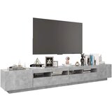 TV ormarić s LED svjetlima siva boja betona 260 x 35 x 40 cm | shoptok.hr