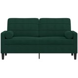  Dvosjed s ukrasnim jastucima tamnozeleni 140 cm baršunasti | Eponuda.com