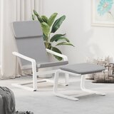  Stolica za opuštanje s tabureom od tkanine svjetlosiva | shoptok.hr