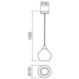  Redo 01-3190 - Luster na sajli TANNER 1xE14/28W/230V prečnika 15 cm | Eponuda.com