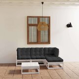  Sedežna garnitura 5-delna z blazinami trdna borovina | Shoptok.si