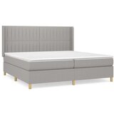  Box spring postelja z vzmetnico svetlo siva 200x200 cm blago, (20900716) | Shoptok.si