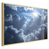  Plakat Lively Scene: The Sun Battling the Clouds 60x40 Zlatni okvir | shoptok.hr