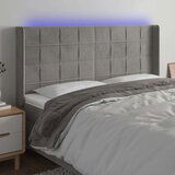  Uzglavlje svjetlosivo 163 x 16 x 118/128 cm baršunasto | shoptok.hr