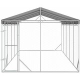 Vanjski kavez za pse s krovom srebrni 3 x 7,5 x 2,5 m čelični | shoptok.hr