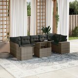  The Living Store Vrtna sedežna garnitura 8-delna z blazinami siv poli ratan - Vrtna Sedežna Garniture, (21479537) | Shoptok.si