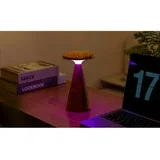 led stolna lampa u tamnoj prirodnoj boji s drvenim sjenilom (visina 21 cm) sylva –