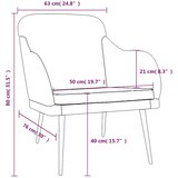  Fotelja crvena boja vina 63 x 76 x 80 cm baršunasta | shoptok.hr