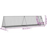 vidaXL Kavez za zečeve srebrni 400 x 105 x 91 cm od pocinčanog čelika | shoptok.hr