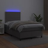  box spring s madracem LED sivi 120x200cm od umjetne kože | shoptok.hr