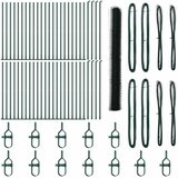 vidaXL Ogrodje s stebri Zelena 1.6 x 100 m Jeklo s PVC premazom, (5000095634) | Shoptok.si