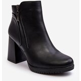 Kesi Women's High Heeled Ankle Boots with Zippers Black Ryelle Cene