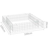 vidaXL Gabionska povišena gredica od pocinčanog čelika 100x100x20 cm | shoptok.hr