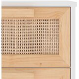  Komoda bijela 40 x 30 x 90 cm masivna borovina i prirodni ratan | Eponuda.ba