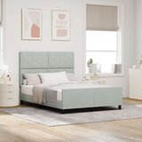 vidaXL Postelja Svetlo siva 160x200 cm Žamet, (22049713) | Shoptok.si