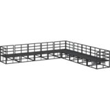 vidaXL Vrtna sedežna garnitura 9 pcs Črna 353 x 353 x 71 cm Aluminij | Shoptok.si