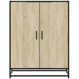vidaXL Omarica za čevlje sonoma hrast 75x38x97,5 cm inž. les in kovina | Shoptok.si