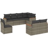  8-dijelni set vrtnih sofa od poliratana s jastucima sivi | shoptok.hr
