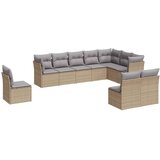 Maison Chic Seti vrtnega pohištva - Vrtna garnitura - Vrtni pohištvo set 10-delna z blazinami bež poli ratan, (21821818) | Shoptok.si