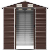  Vrtno spremište smeđe 191 x 130 x 198 cm od pocinčanog čelika | Eponuda.com