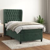  The Living Store Box spring postelja z vzmetnico temno zelen 90x190 cm žamet - Box Spring Postelja, (21491063) Cene