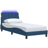  Posteljni okvir brez vzmetnice modra 90x190 cm tkanina | Shoptok.si