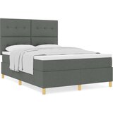  Tamno sivi krevet s kutijom i madracem 140x190 cm | shoptok.hr