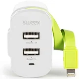 Auto punjač sa 2 USB izlaza i Lightning kablom