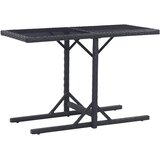 The Living Store Vrtni stol crni 110 x 53 x 72 cm stakleni i poliratan | shoptok.hr