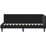  Kutni okvir kreveta s uzglavljem Crna 80 cm x 200 cm Baršun | shoptok.hr